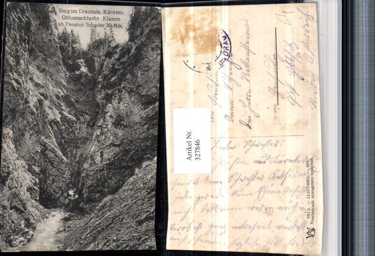 327846,Berg im Drautal Ochsenschlucht Klamm ab Pension Schader