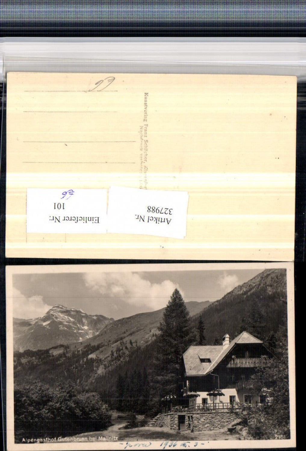 327988,Alpengasthof Gutenbrunn b. Mallnitz Bergkulisse