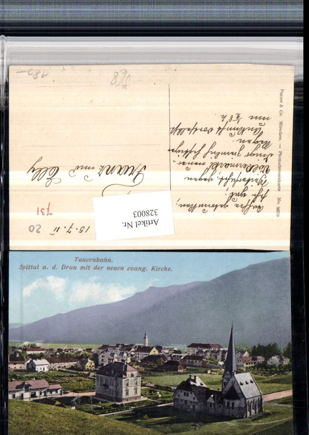 328003,Spittal an d. Drau Totale m. Evangelischer Kirche pub Purger & Co 9670