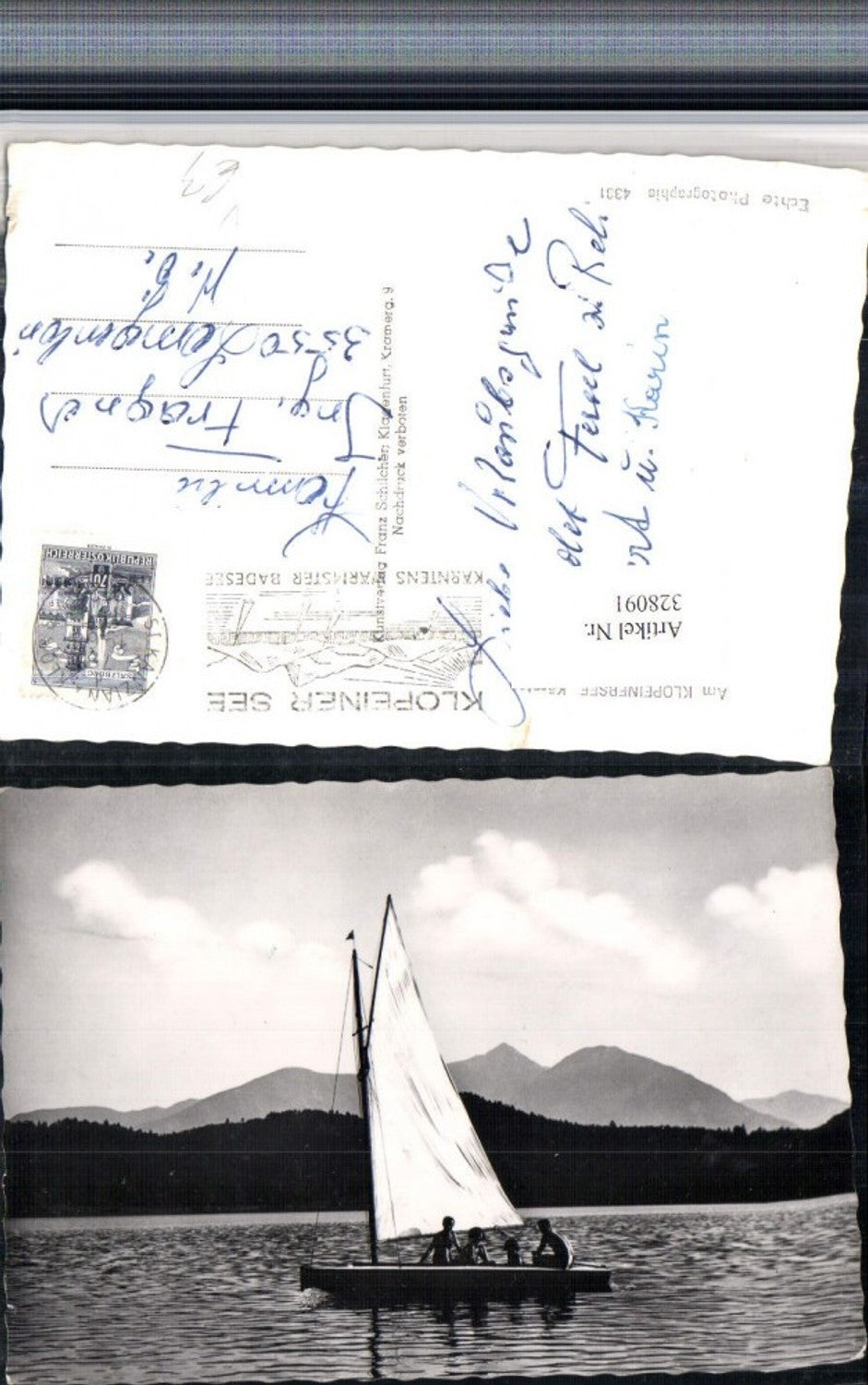 328091,Klopeinersee b. St. Kanzian Segelboot Bergkulisse pub Franz Schilcher 4331