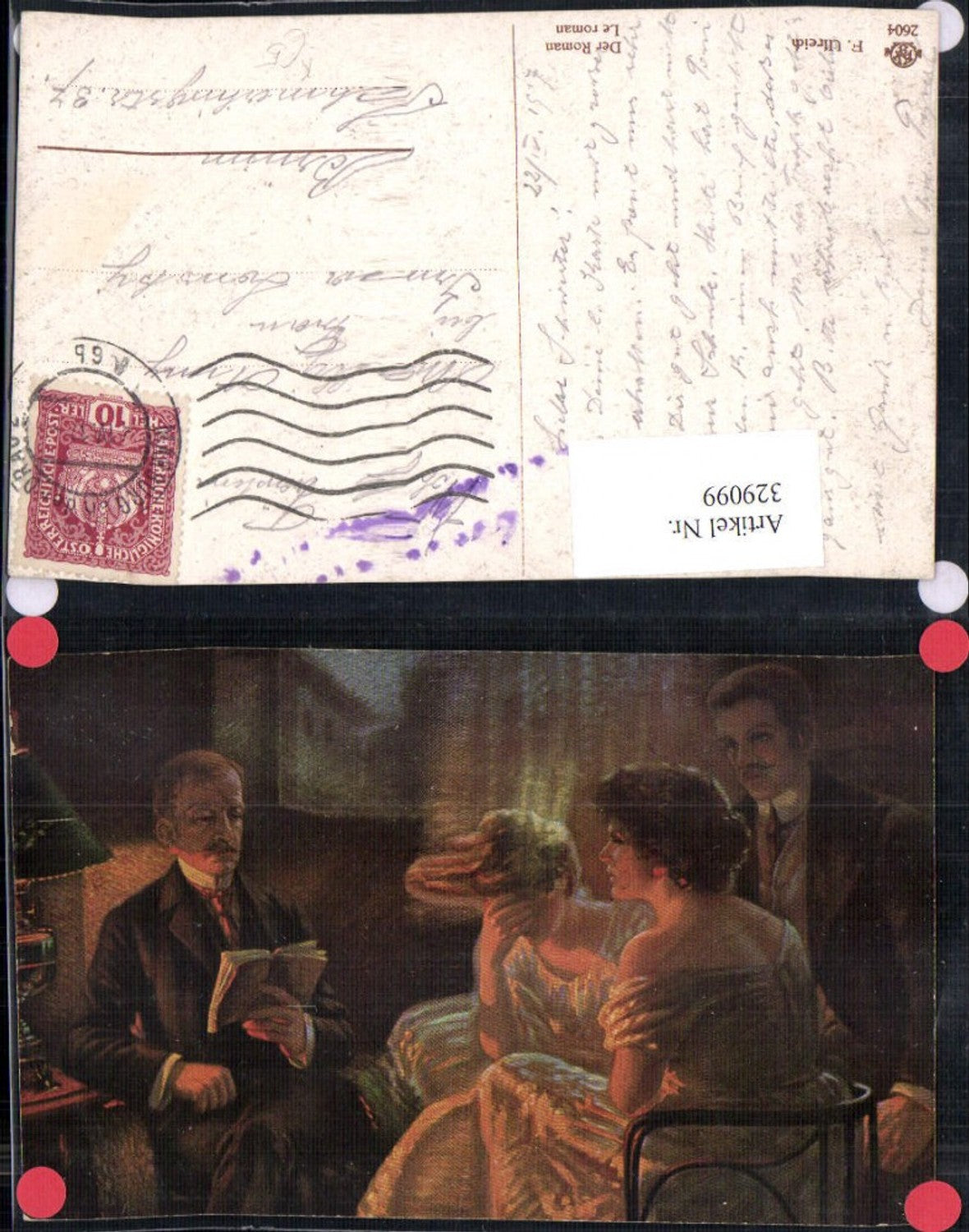 329099,Künstler Ak F. Ulrich Der Roman Le roman Buch Mann liest Frauen vor Lesen
