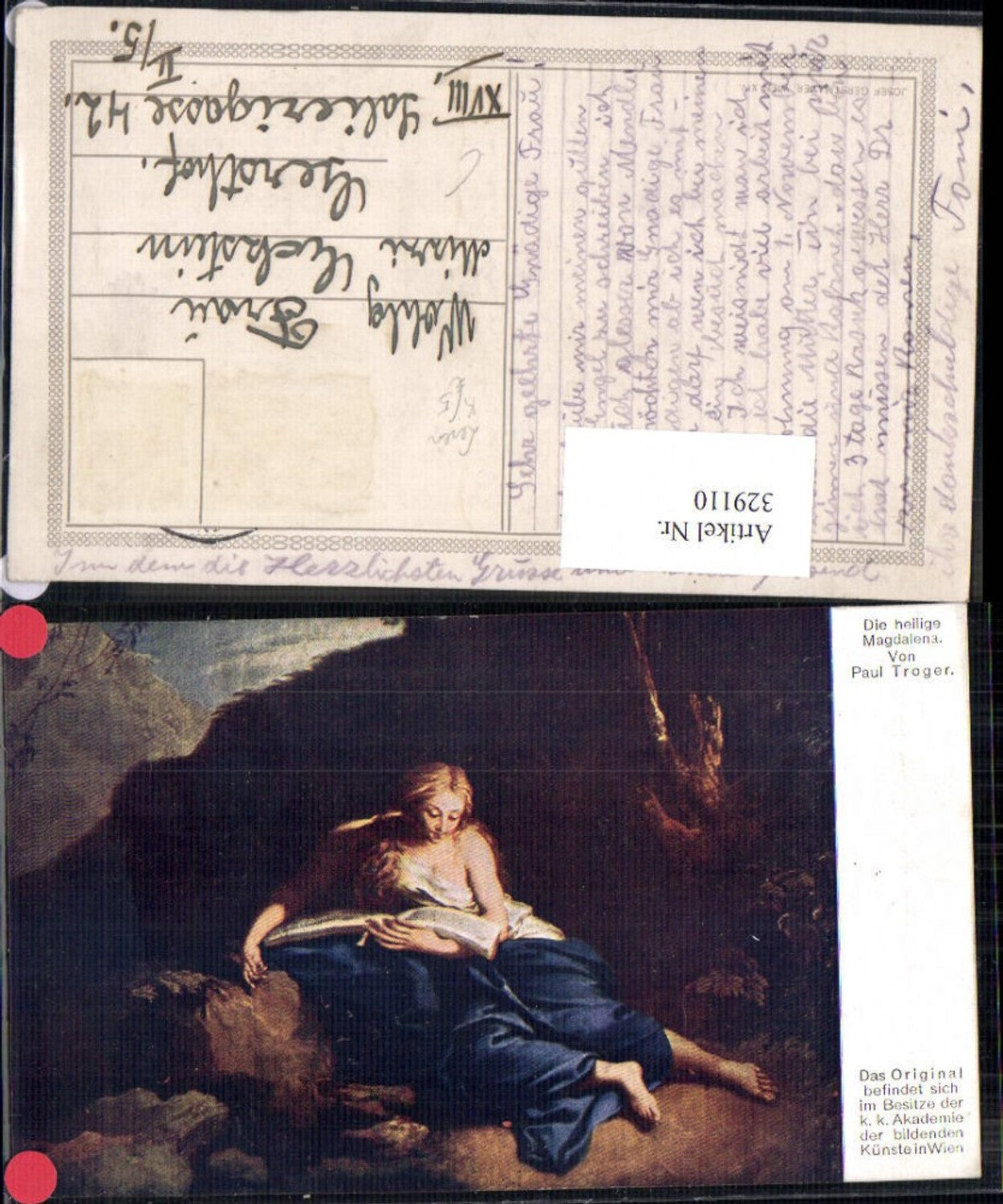 329110,Künstler Ak Paul Troger Die heilige Magdalena Frau Lesen
