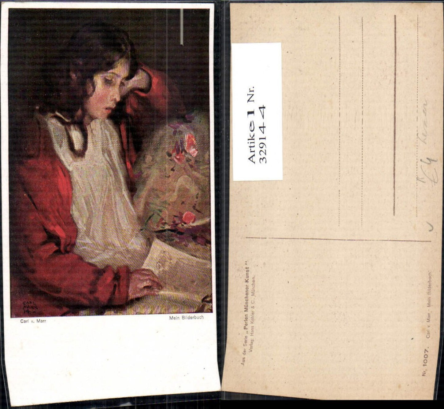 329144,Künstler Ak Carl v. Marr Mein Bilderbuch Kind Buch Lesen