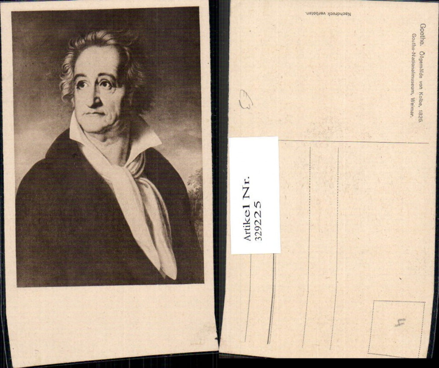 329225,Künstler Ak Kolbe Goethe Portrait Kunst