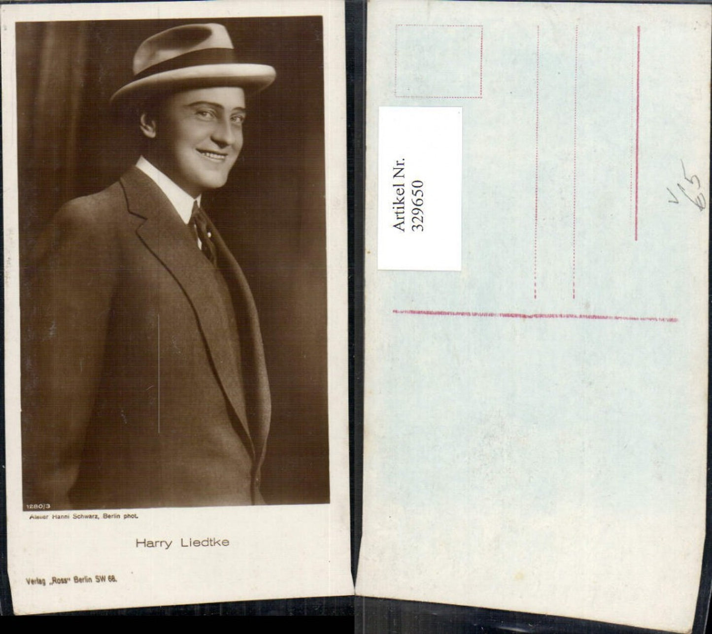 329650,Foto Ak Harry Liedtke Schauspieler Sänger pub Ross 1280/3