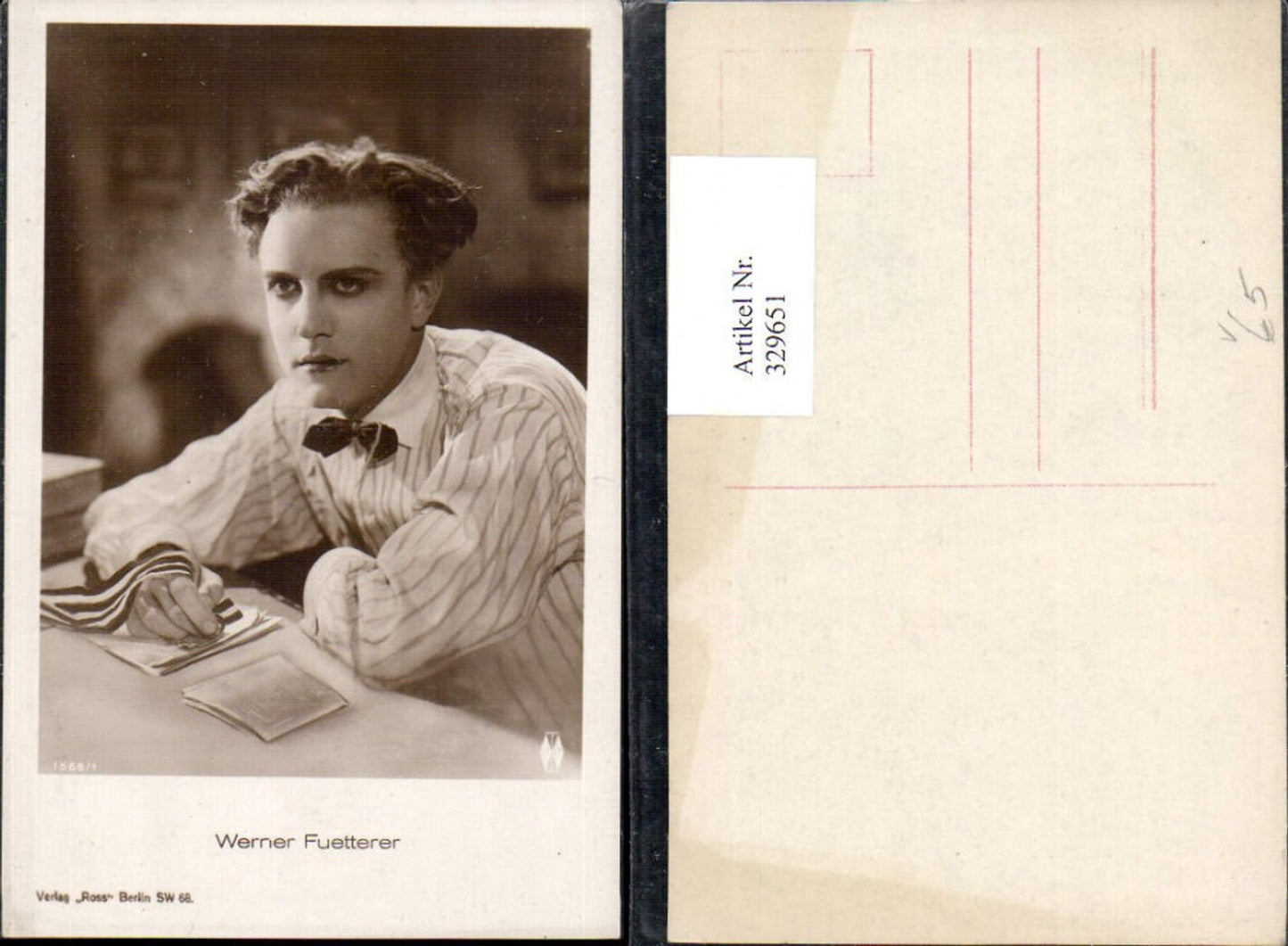 329651,Foto Ak Werner Fuetterer Schauspieler Sänger pub Ross 1566/1