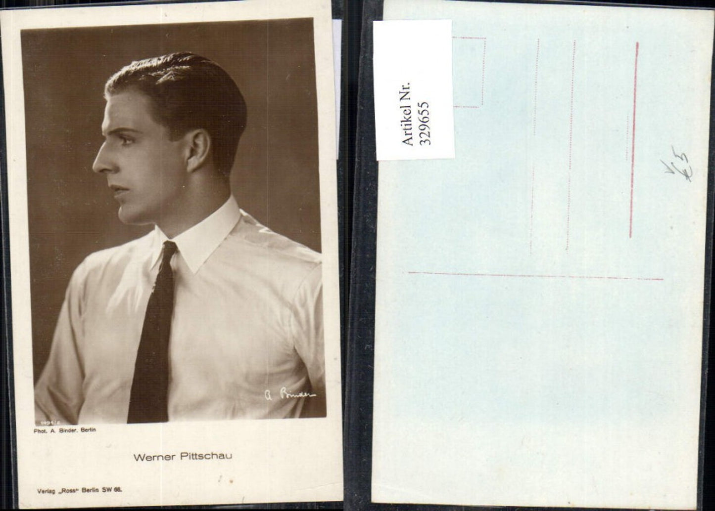 329655,Foto Ak Wener Pittschau Schauspieler Sänger pub Ross 1494/2