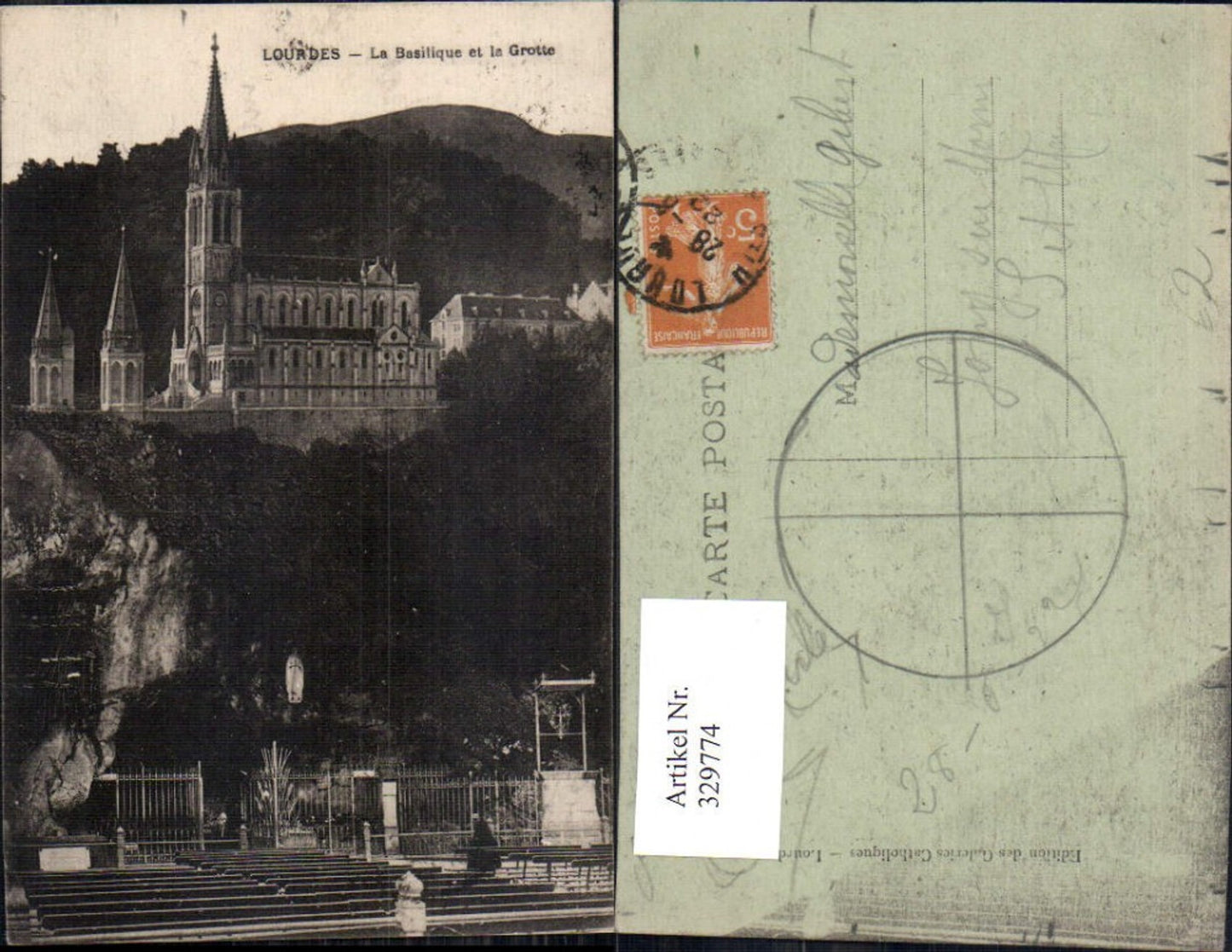329774,Lourdes La Basilique et la Grotte Kirche