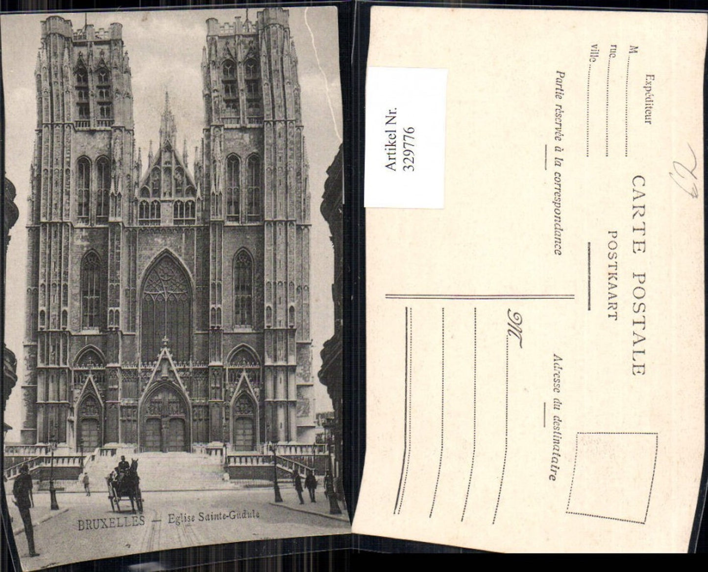329776,Bruxelles Brüssel Eglise Sainte Gudule Kirche Kutsche