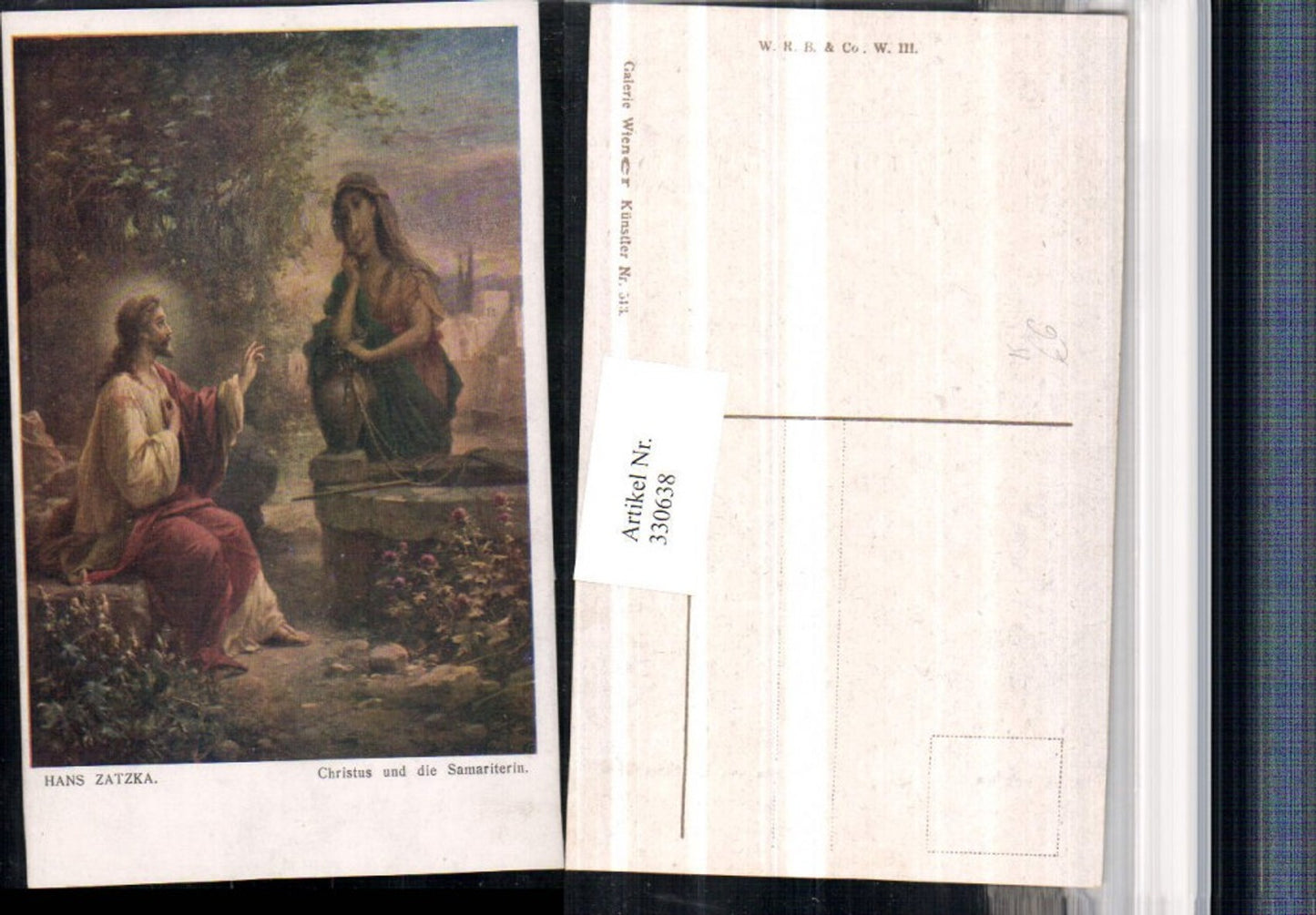 330638,Künstler AK Hans Zatzka Religion Christus und die Sameriterin