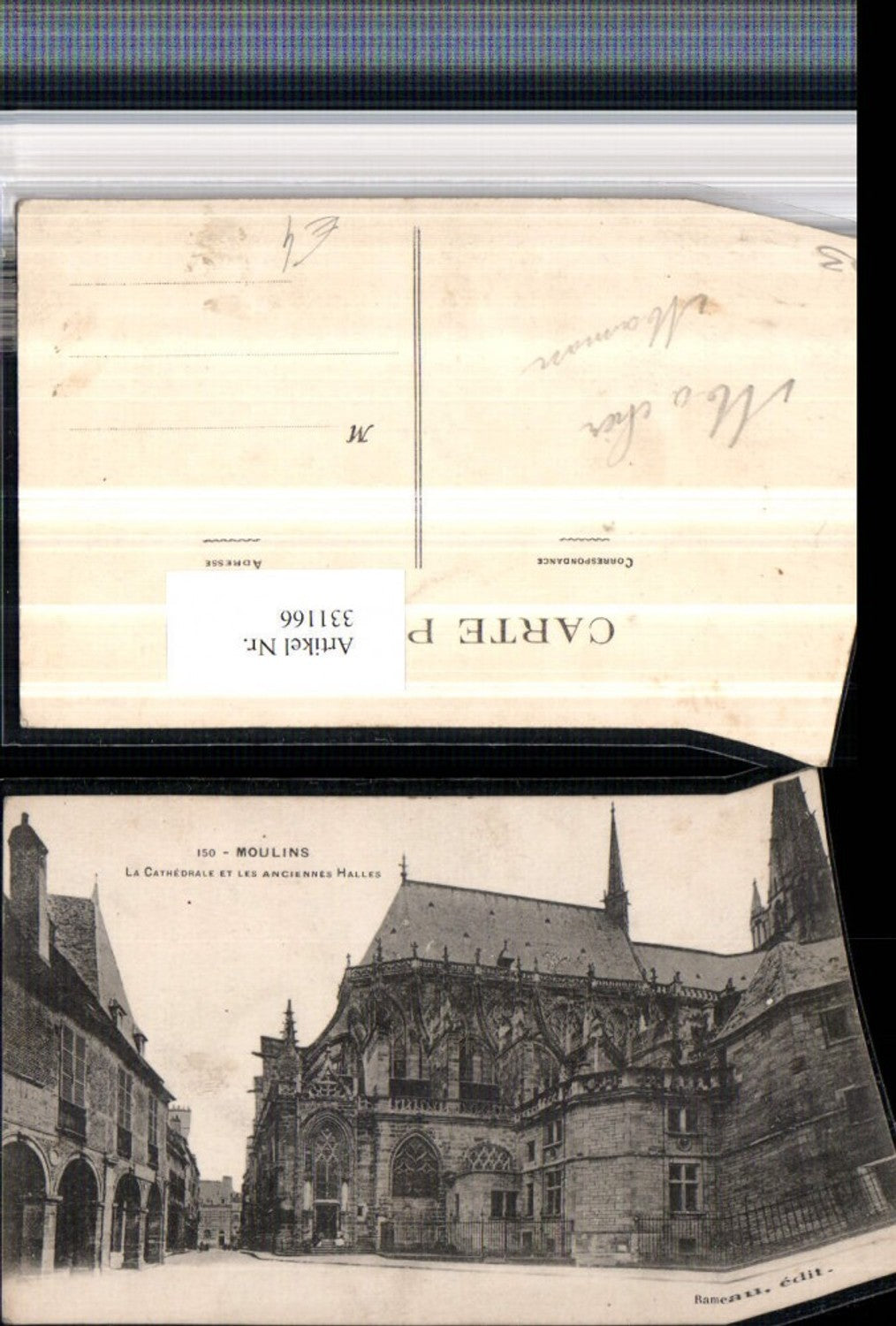 331166,Auvergne Allier Moulins La Cathedrale et les Anciennes Halles Kirche