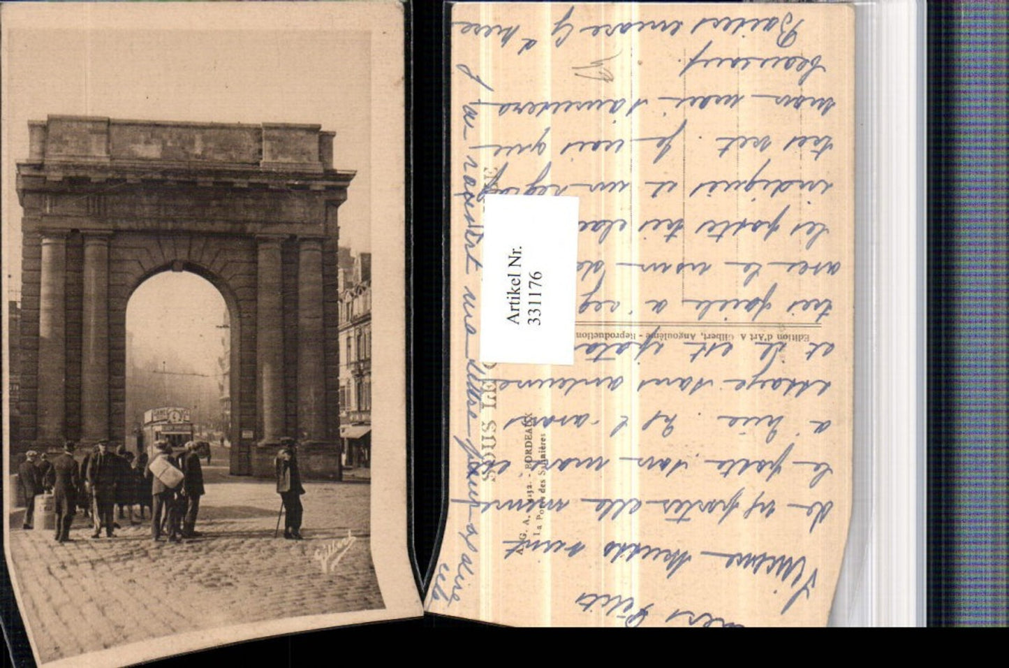 331176,Aquitanien Gironde Bordeaux La Porte des Salinieres Bogen Straßenbahn Linie 4