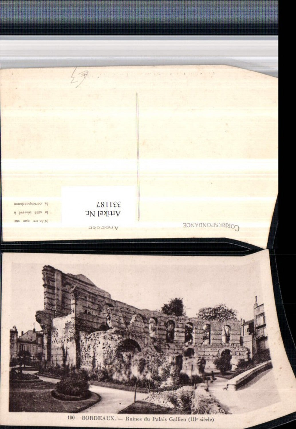 331187,Aquitanien Gironde Bordeaux Ruines du Palais Gallien Ruine