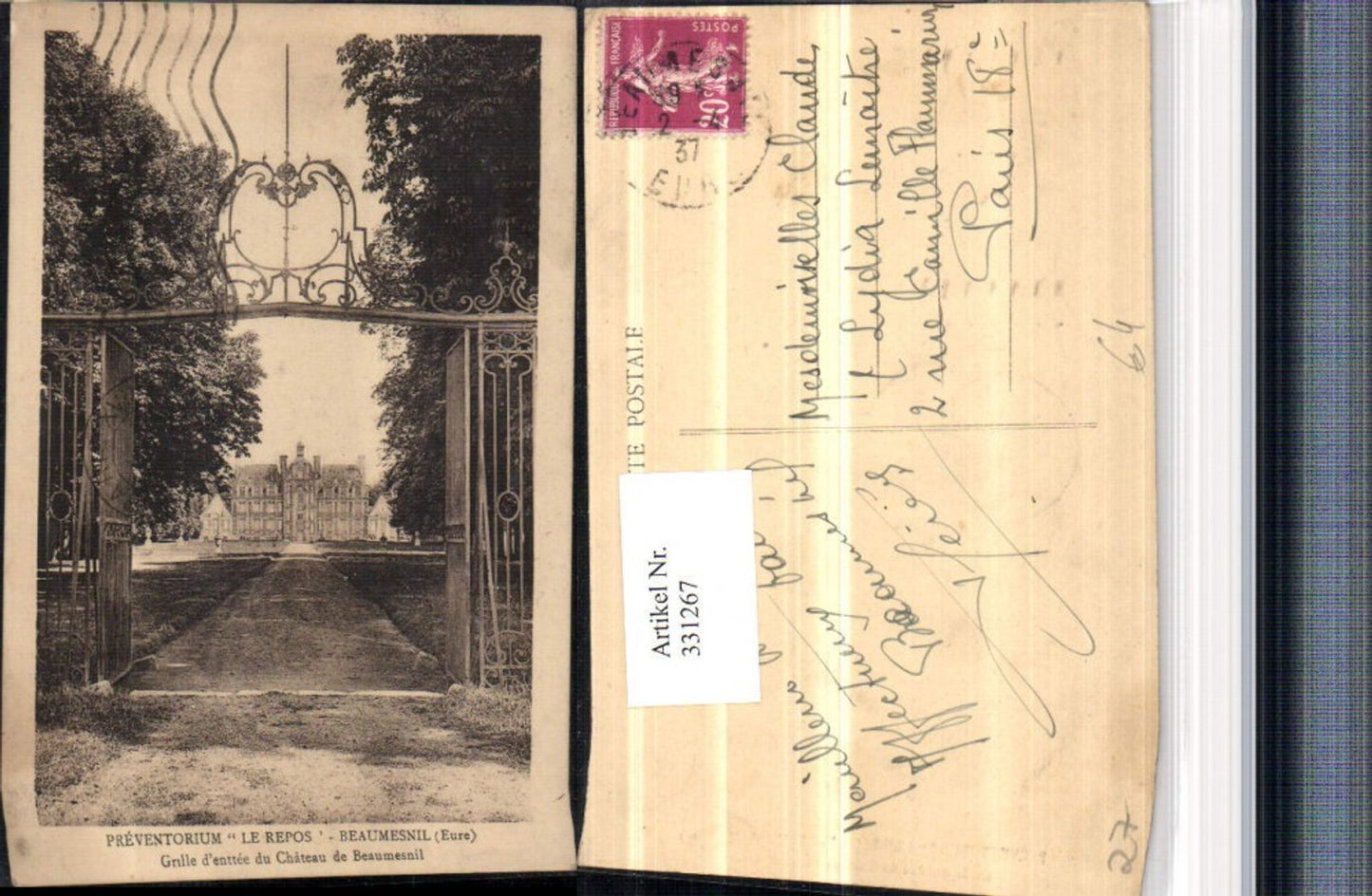 331267,Haute-Normandie Eure Beaumesnil Grille d'enttee du Chateau Eingang zum Schloss