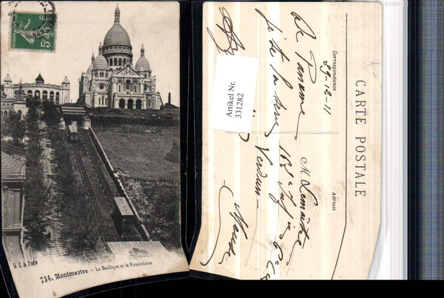 331282,Ile-de-France Paris Montmartre La Basilique et le Funiculaire Kirche Schrägaufzug