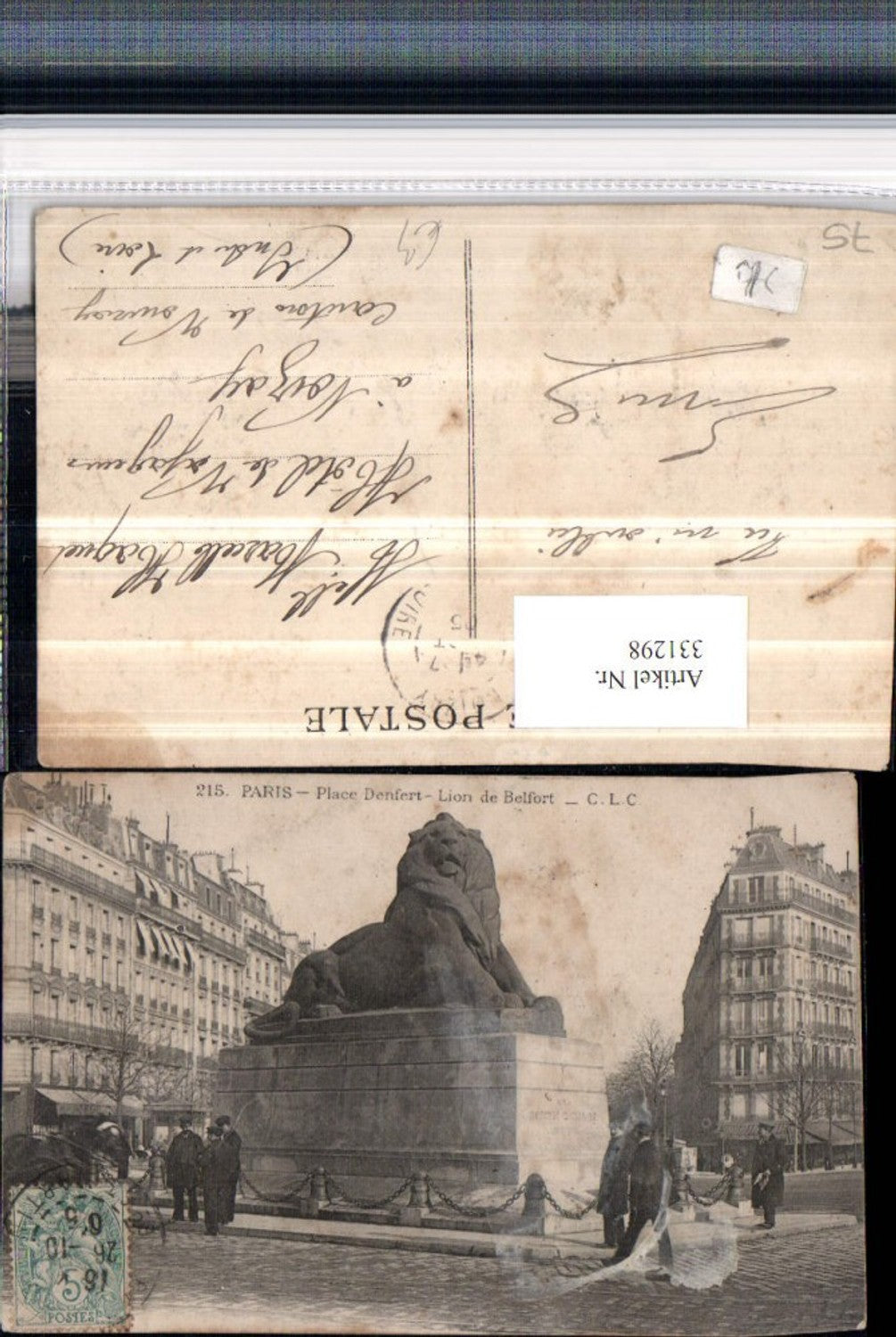 331298,Ile-de-France Paris Place Denfert Lion de Belfort Löwenstatue