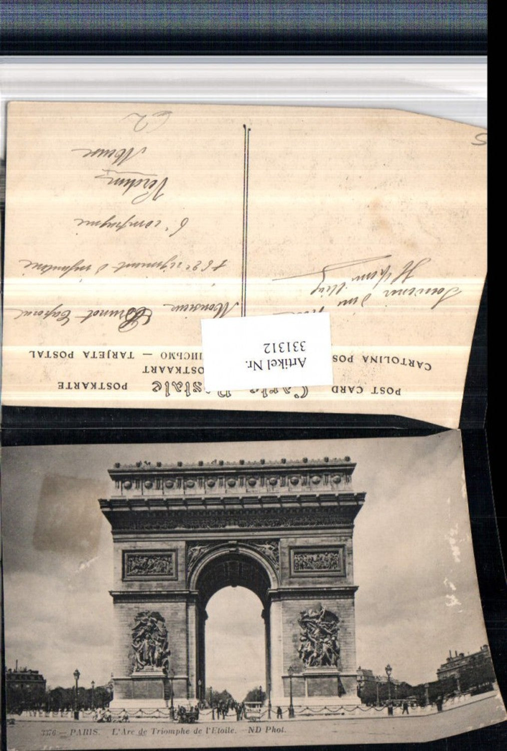 331312,Ile-de-France Paris L'Arc de Triomphe de l'Etoile Triumphbogen
