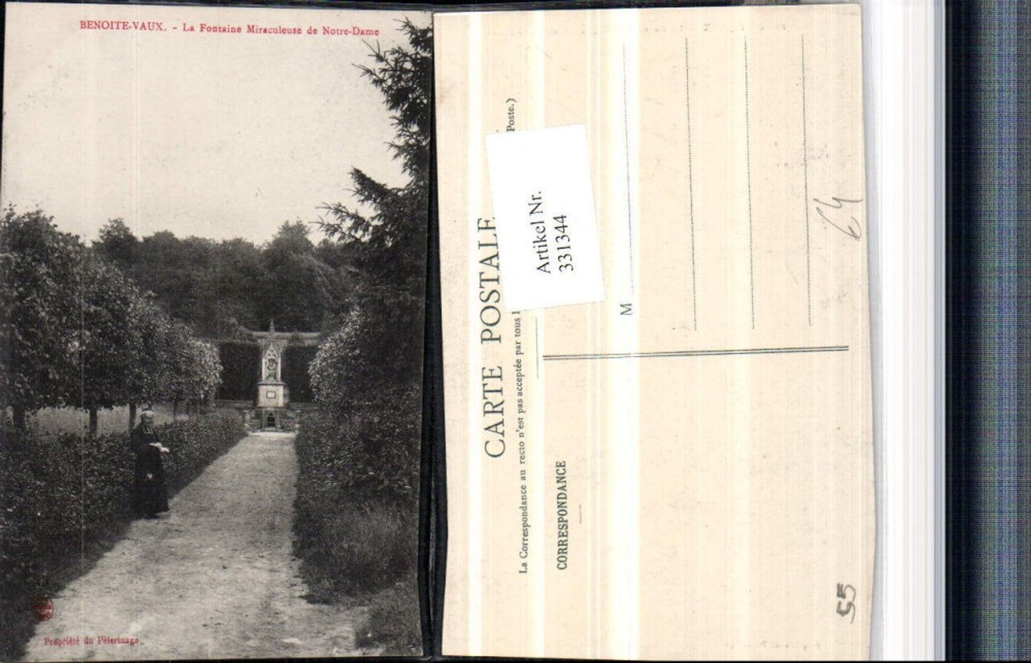 331344,Lothringen Meuse Benoite-Vaux La Fontaine Miraculeuse de Notre-Dame Brunnen