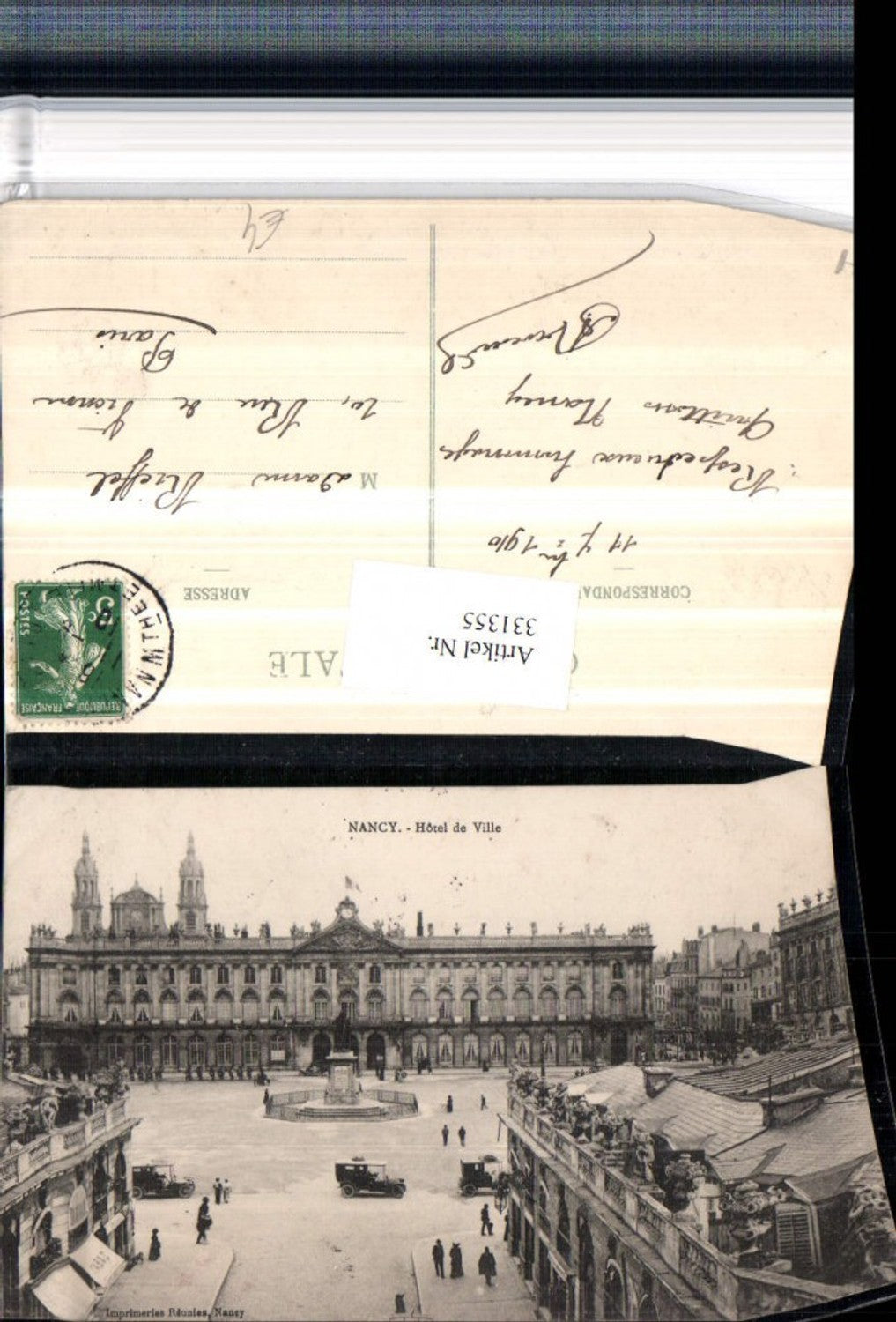 331355,Lorraine Meurthe-et-Moselle Nancy Hotel de Ville Town Hall with monument