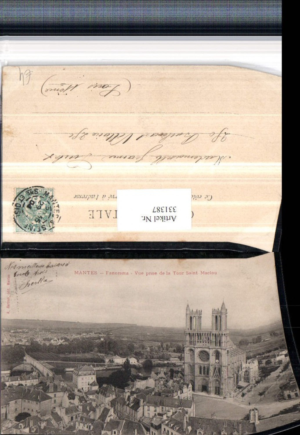 331387,Pais de la Loire Loire-Atlantique Mantes Panorama Vue prise de la Tour Saint-Maclou Kirche
