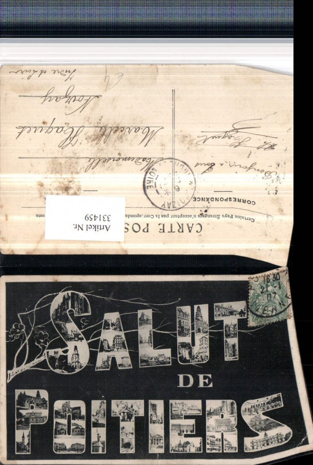331459,Poitou-Charentes Vienne Poitiers Collage Buchstaben Mehrbildkarte