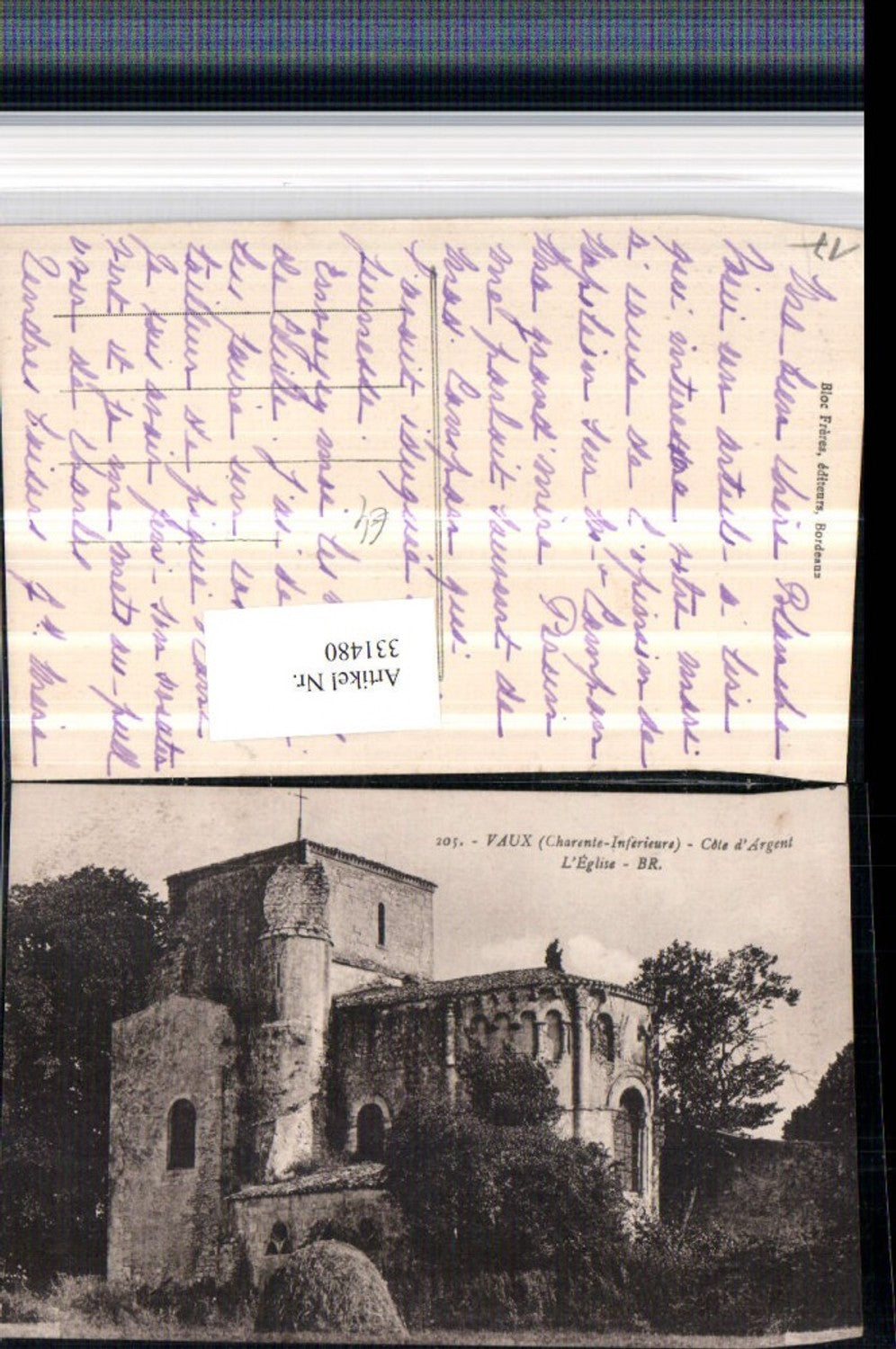 331480,Poitou-Charentes Charente-Maritime Vaux L'Eglise Kirche