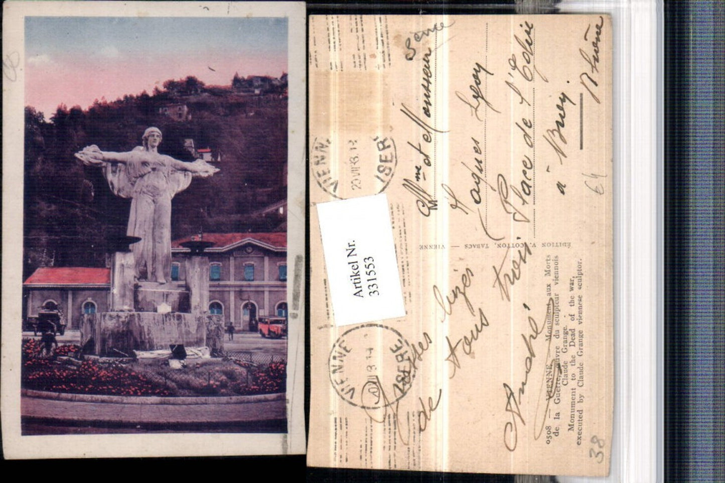 331553,Rhone-Alpes Isere Vienne Monument aux Morts de la Guerre Denkmal