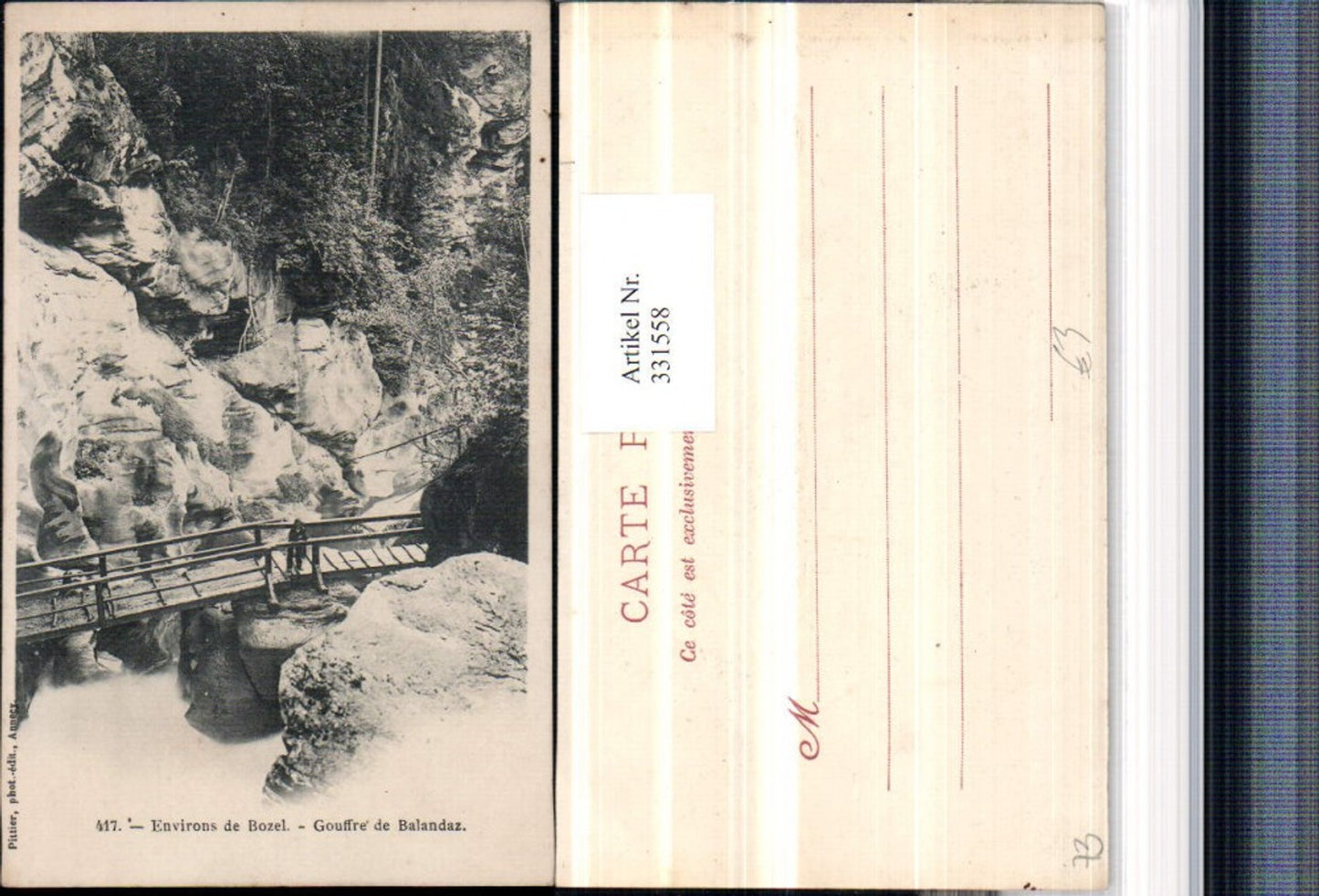 331558,Rhone-Alpes Savoie Bozel Gouffre de Balandaz Klamm Brücke