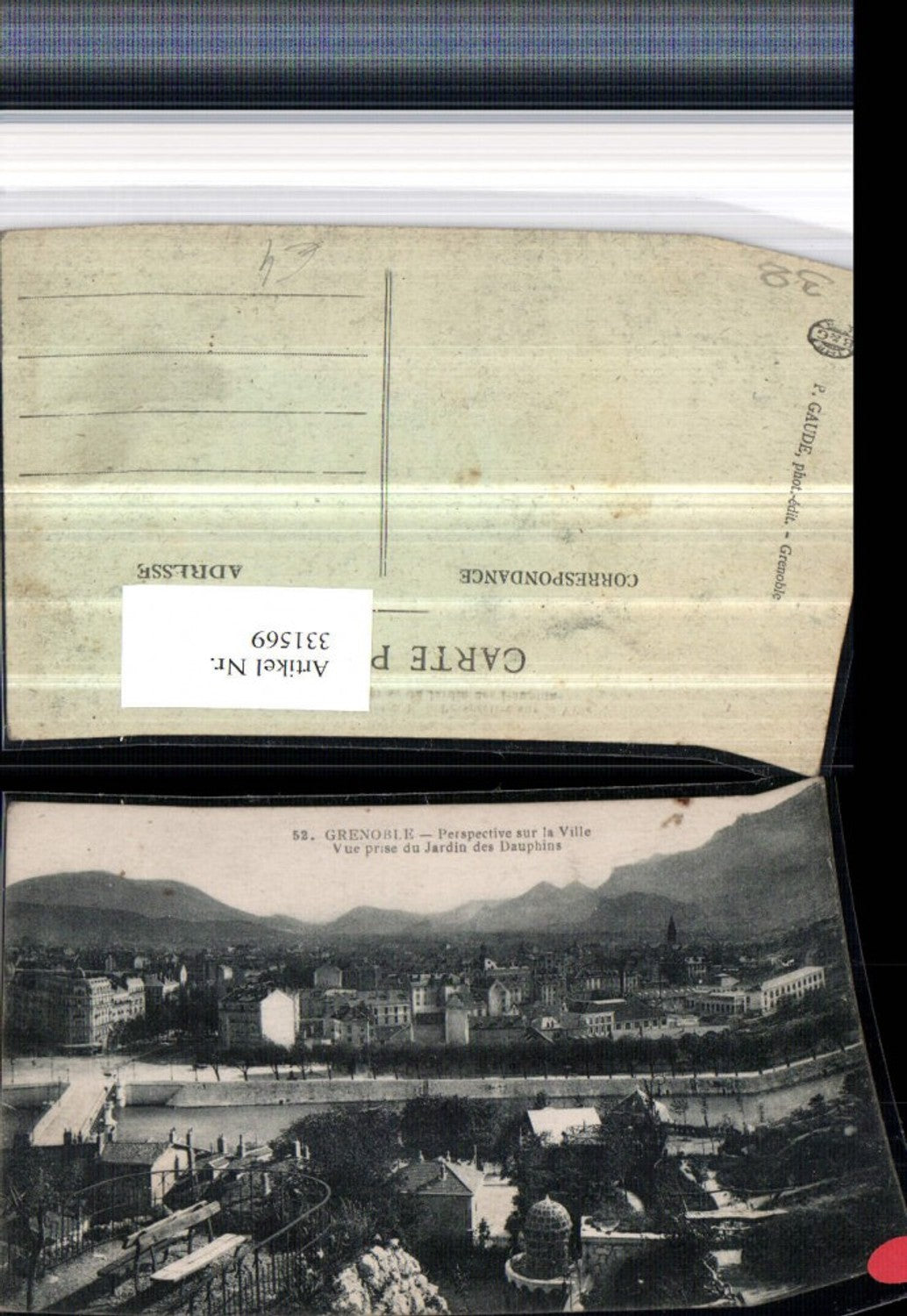 331569,Rhone-Alpes Isere Grenoble Vue prise du Jardin des Dauhpins Totale