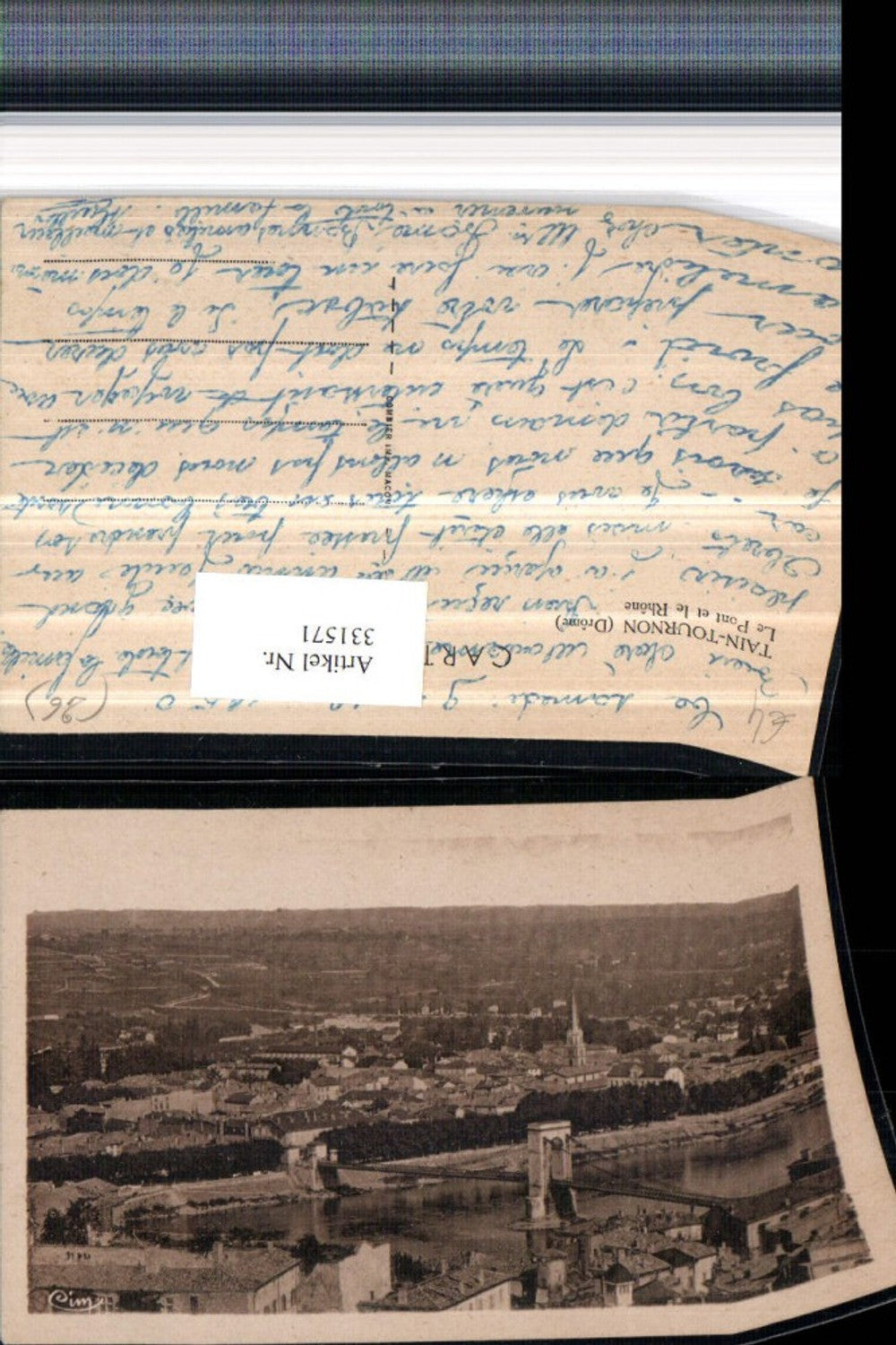 331571,Rhone-Alpes Drome Tain-Tournon Le Pont et le Rhone Totale Brücke