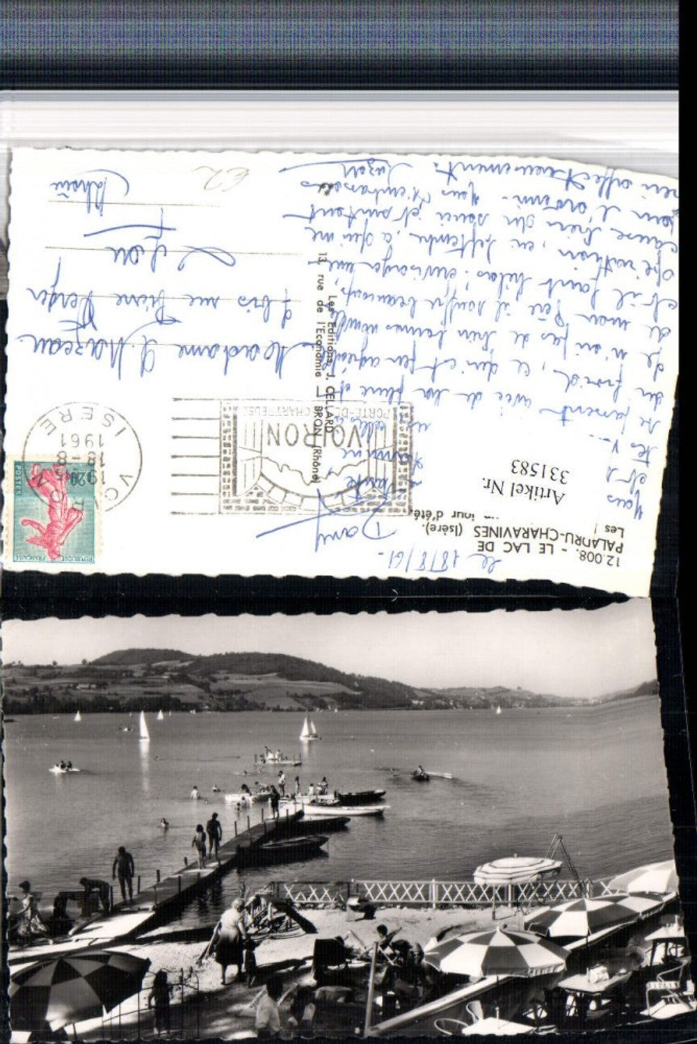 331583,Rhone-Alpes Isere Lac de Paladru-Charavines les bords du Lac See Steg Boote