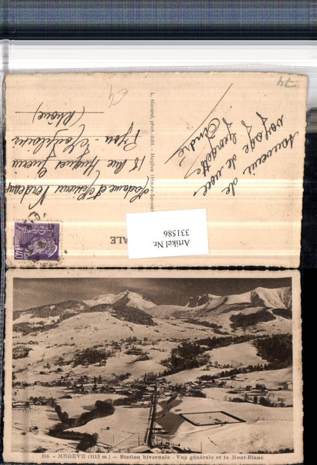 331586,Rhone-Alpes Haute-Savoie Megeve Station hivernale Totale Bergkulisse Winterbild