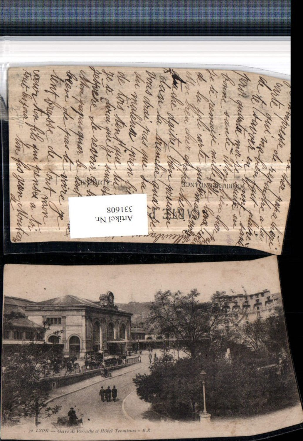 331608,Rhone-Alpes Rhone Lyon Gare de Perrache et Hotel Terminus Bahnhof