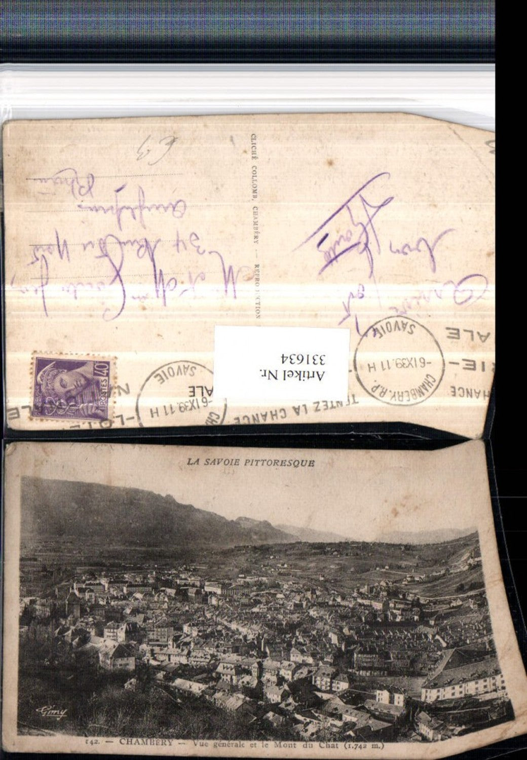 331634,Rhone-Alpes Savoie Chambery Vue generale et le Mont du Chat Totale