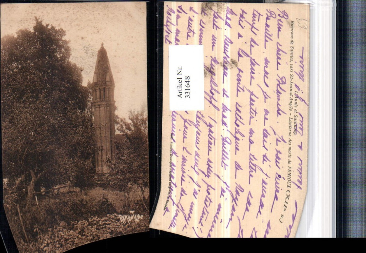 331648,Poitou-Charentes Charente-Maritime Saintes vers St-Jean-d'Angely Lanterne Fenioux