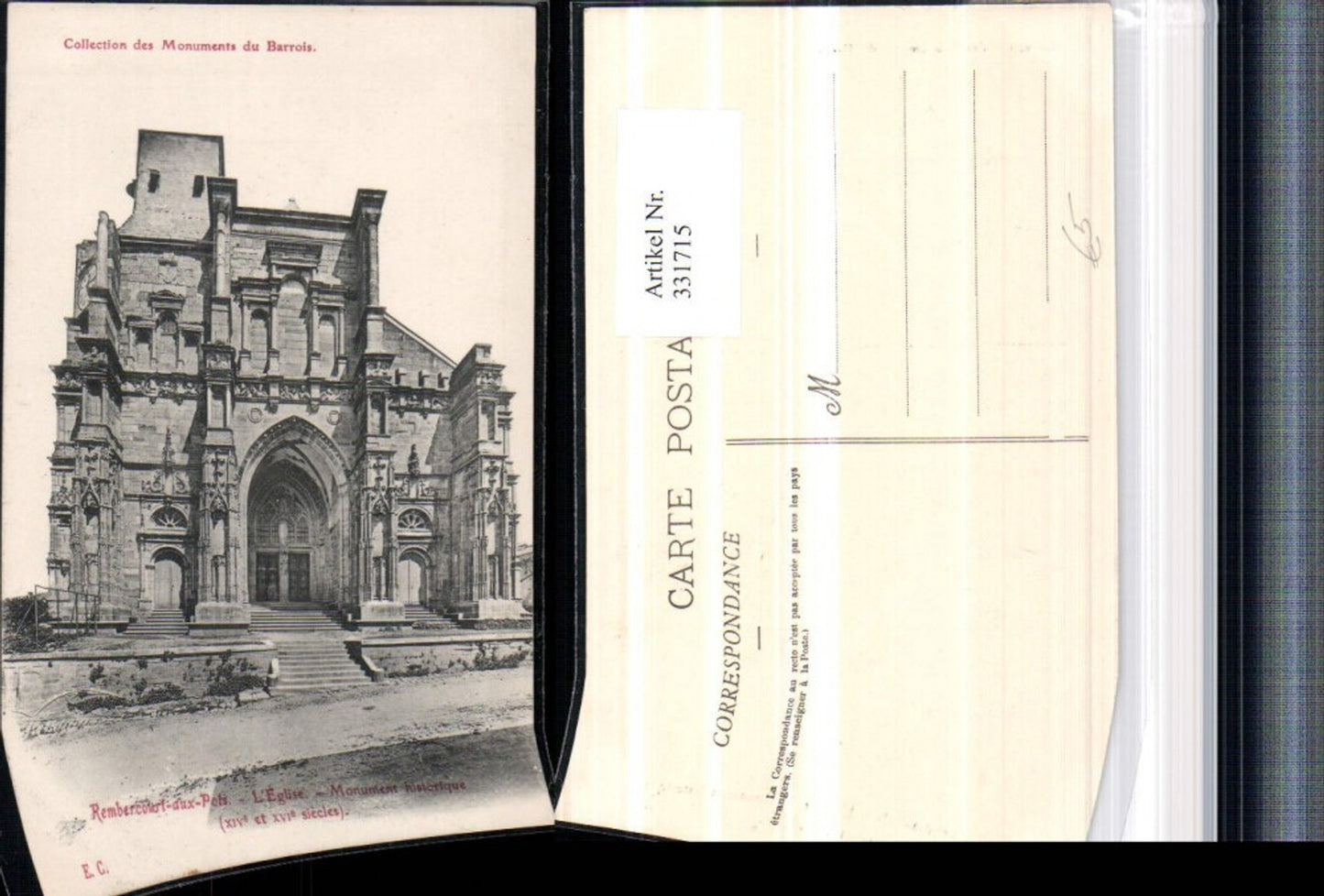 331715,Lothringen Meuse Rembercourt-aux-Pots L'Eglise Kirche