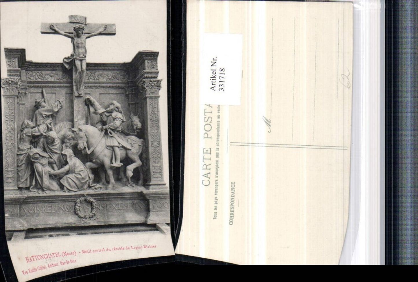 331718,Lothringen Meuse Hattonchatel Motiv central du retable de Ligier-Richier Relief