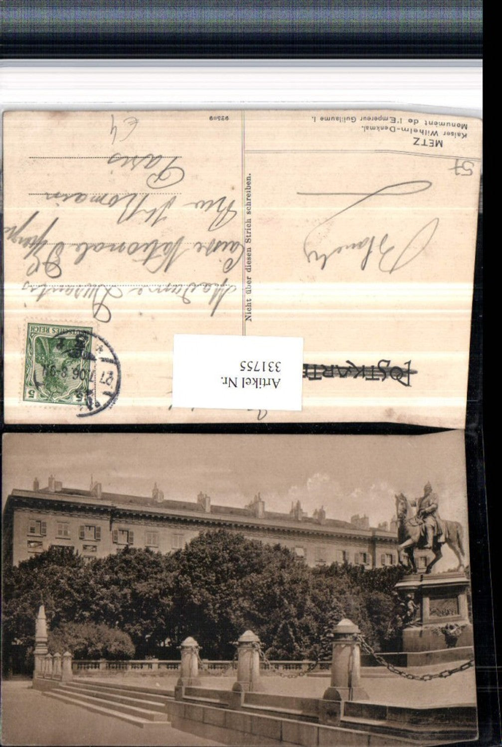 331755,Lothringen Moselle Metz Monument de l'Empereur Guillaume Kaiser Wilhelm Denkmal