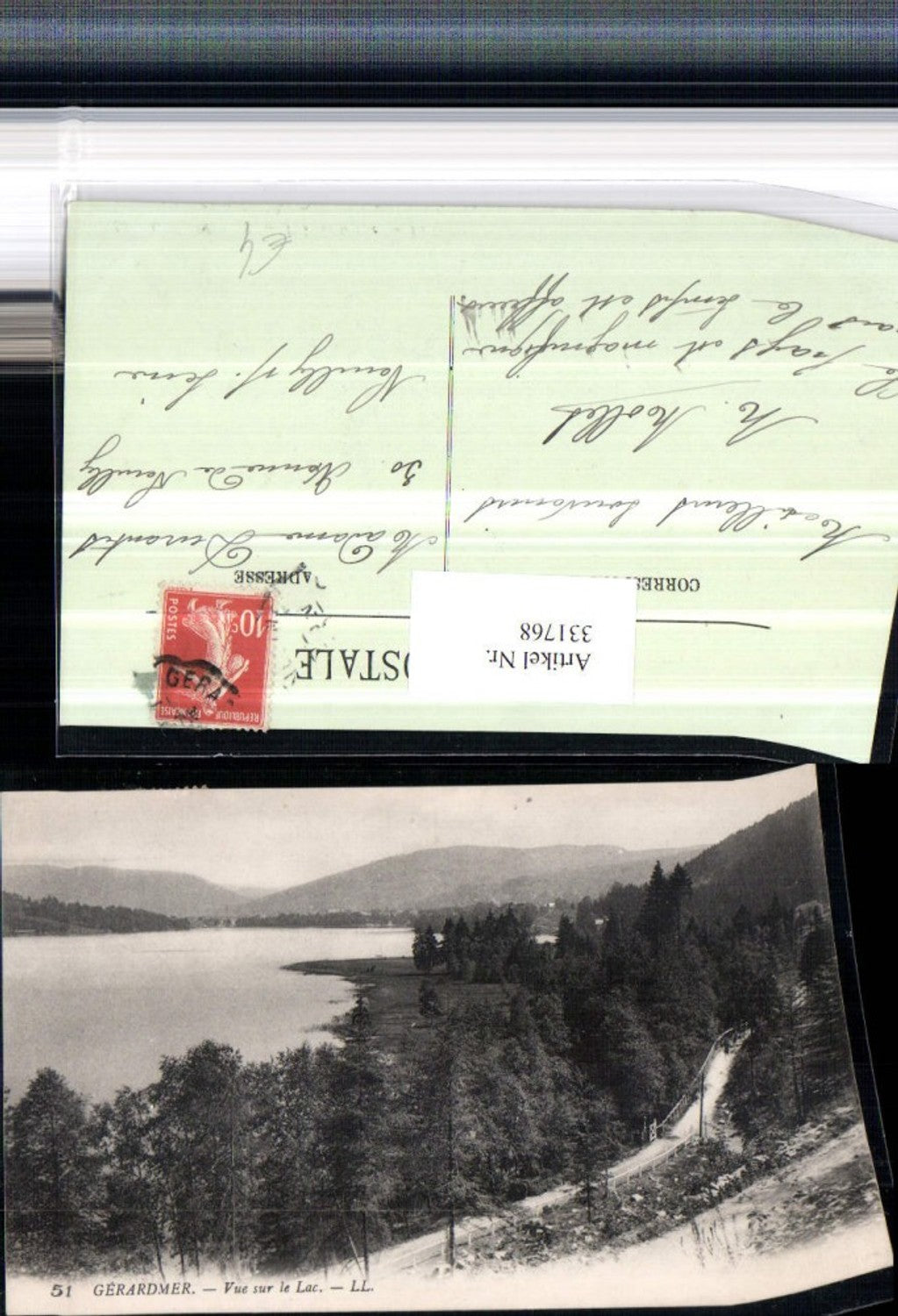 331768,Lothringen Vosges Gerardmer Vue sur le Lac See