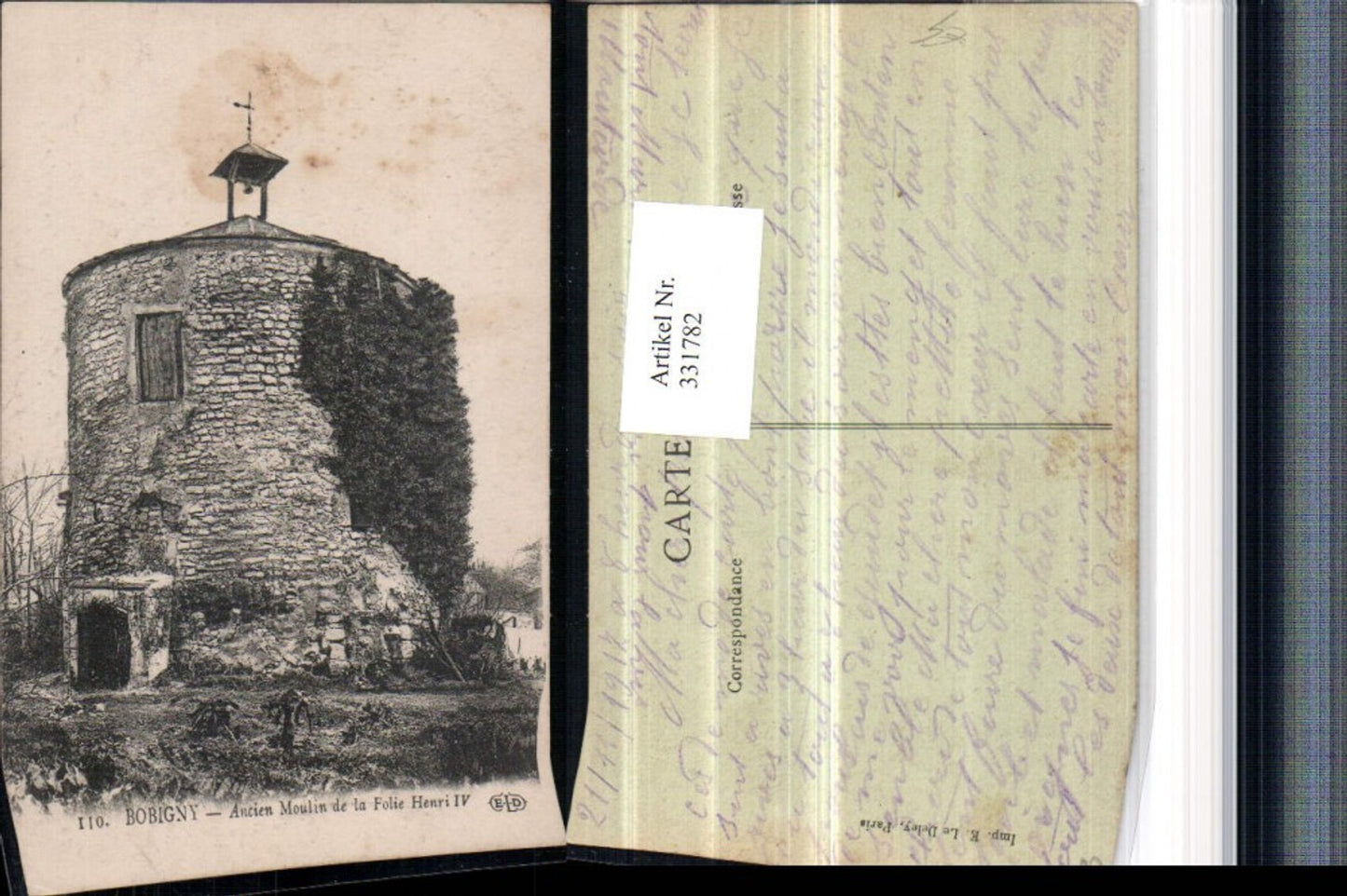 331782,Ile-de-France Seine-Saint-Denis Bobigny Ancien Moulin de la Folie henri IV Turm
