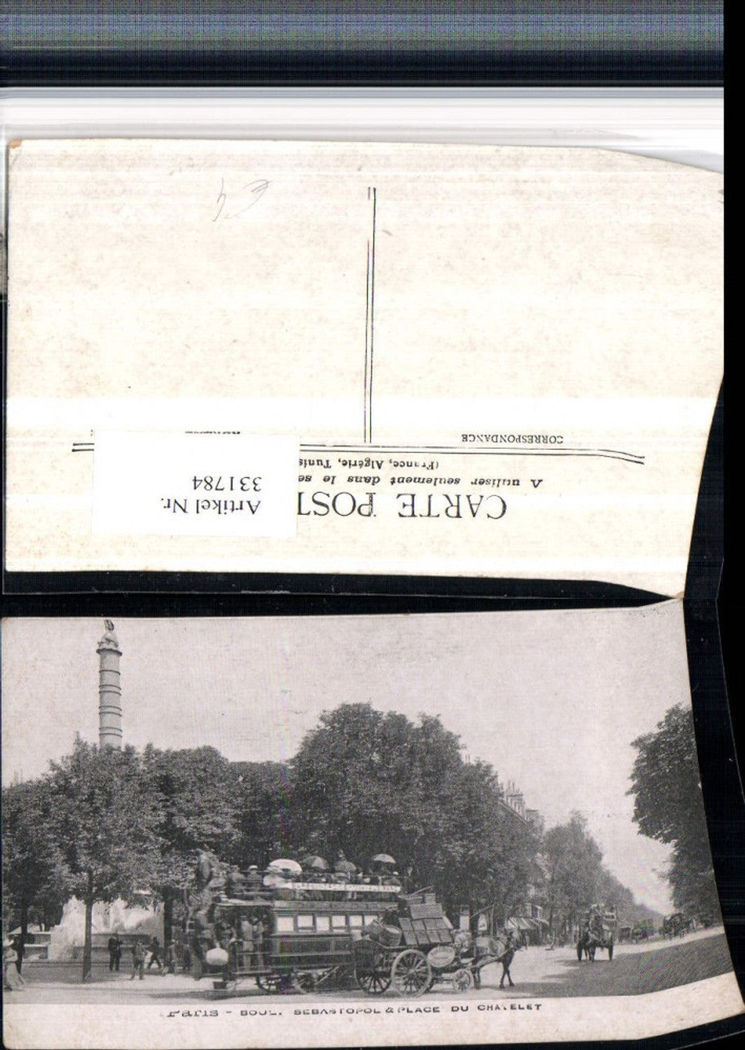 331784,Ile-de-France Paris Boulevard Sebastopol Place du Chatelet Kutsche Tram