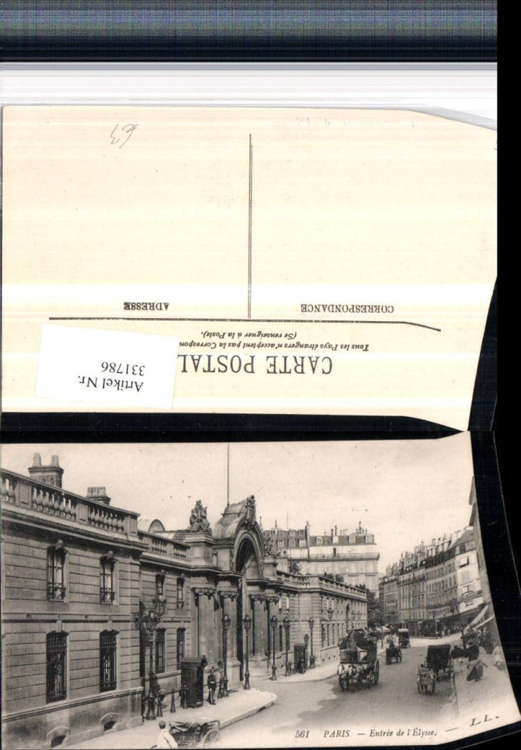 331786,Ile-de-France Paris Entree de l'Elysee Straßenansicht Tram