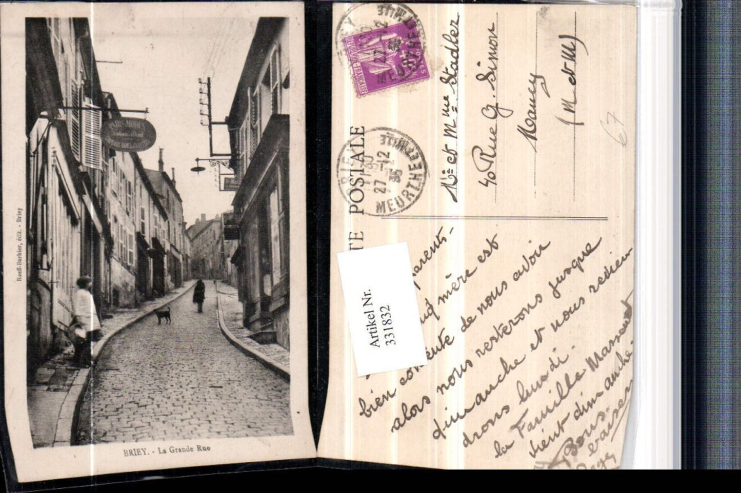 331832,Lothringen Meurthe-et-Moselle Briey La Grande Rue Straßenansicht