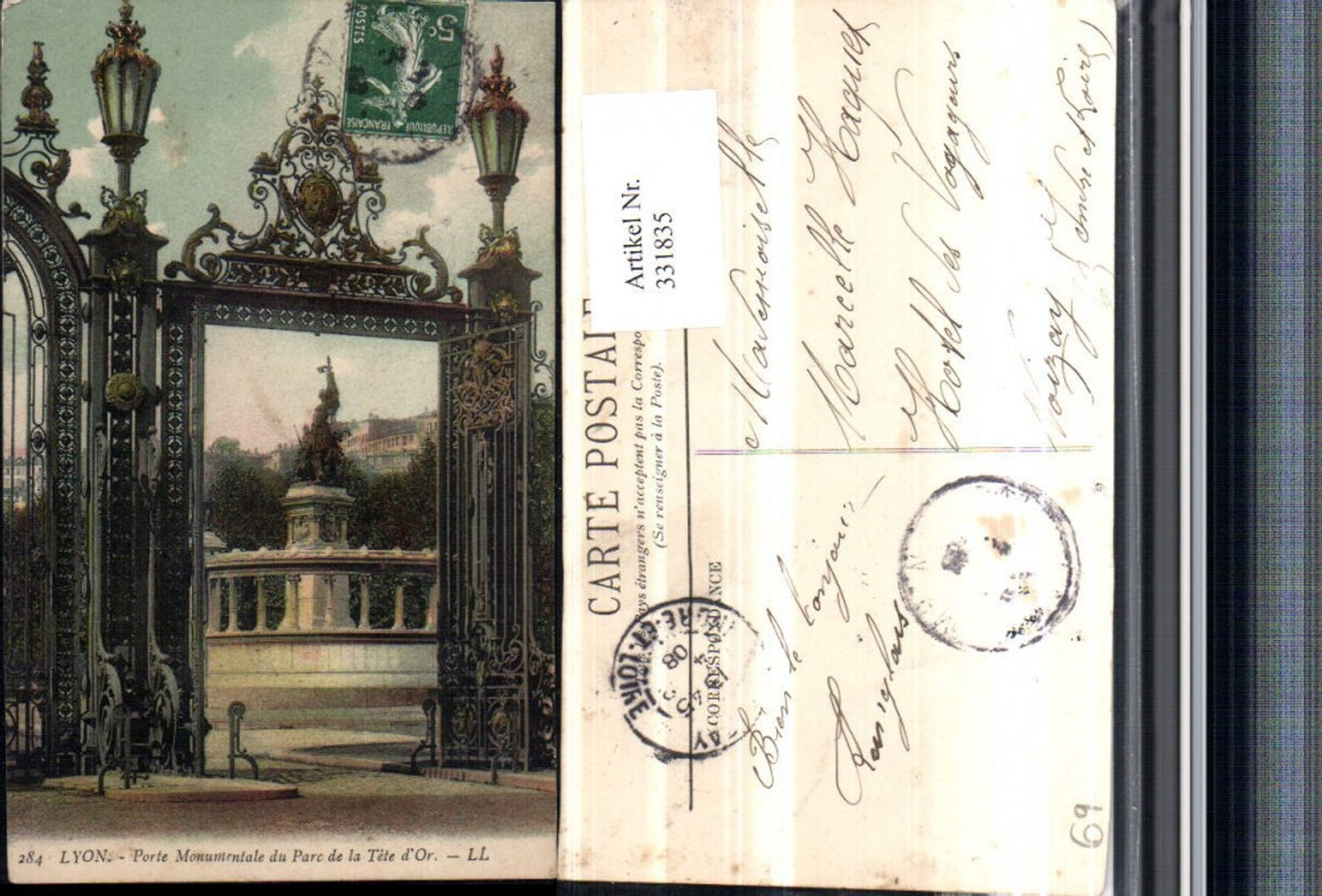 331835,Rhone-Alpes Rhone Lyon Porte Monumentale du Parc de la Tete d'Or Tor