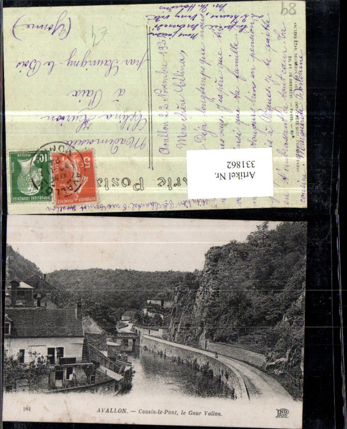 331862,Burgund Yonne Avallon Cousin-le-Pont le Gour Vallon Brücke