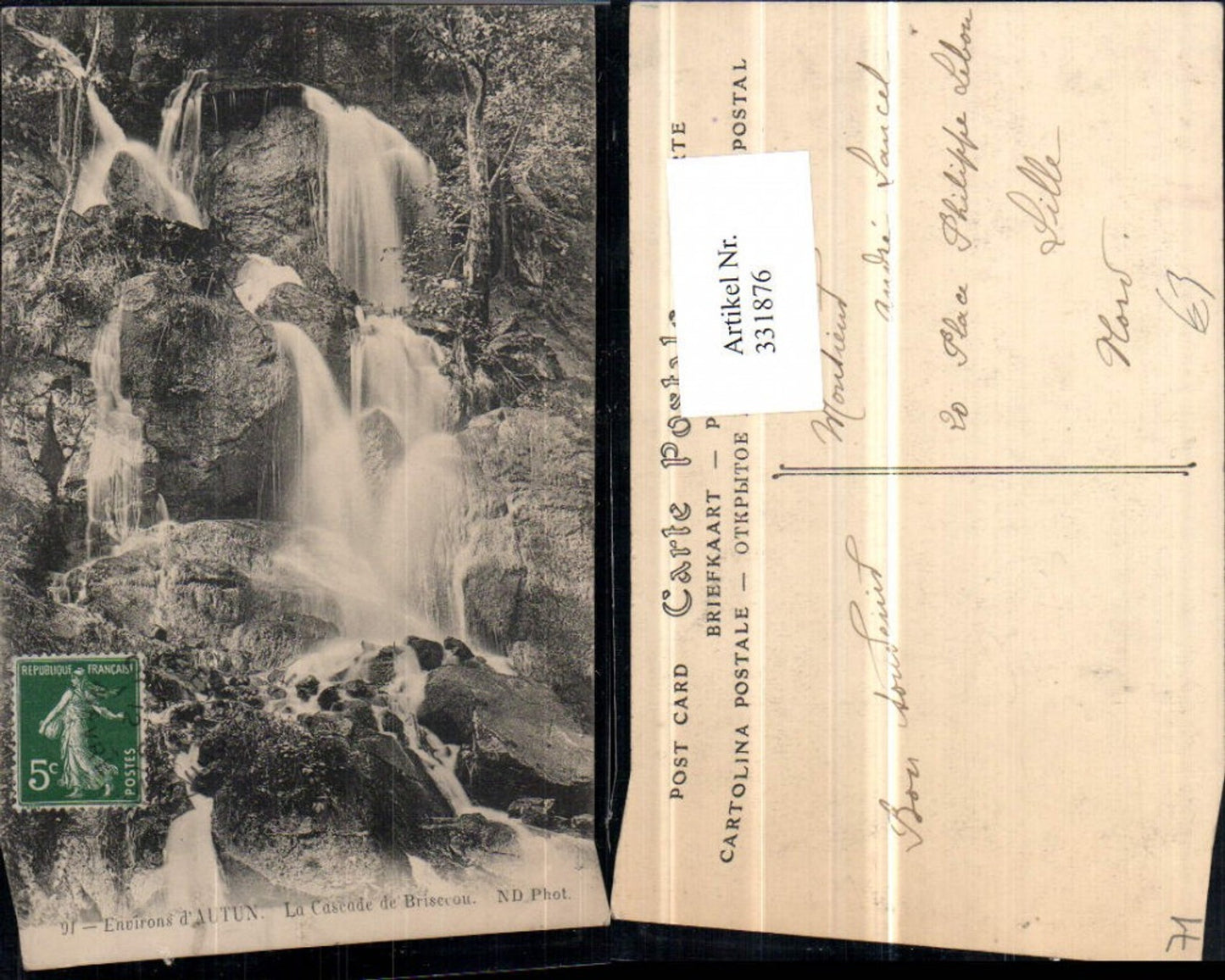 331876,Burgund Saone-et-Loire Autun La Cascade de Brisecou Wasserfall