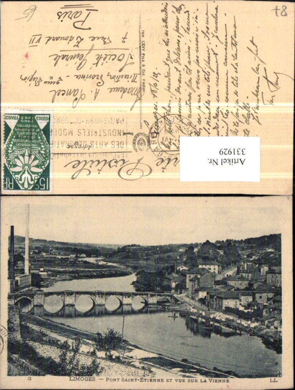 331929,Limousin Haute-Vienne Limoges Pont Saint-Etienne et vue sur la Vienne Brücke
