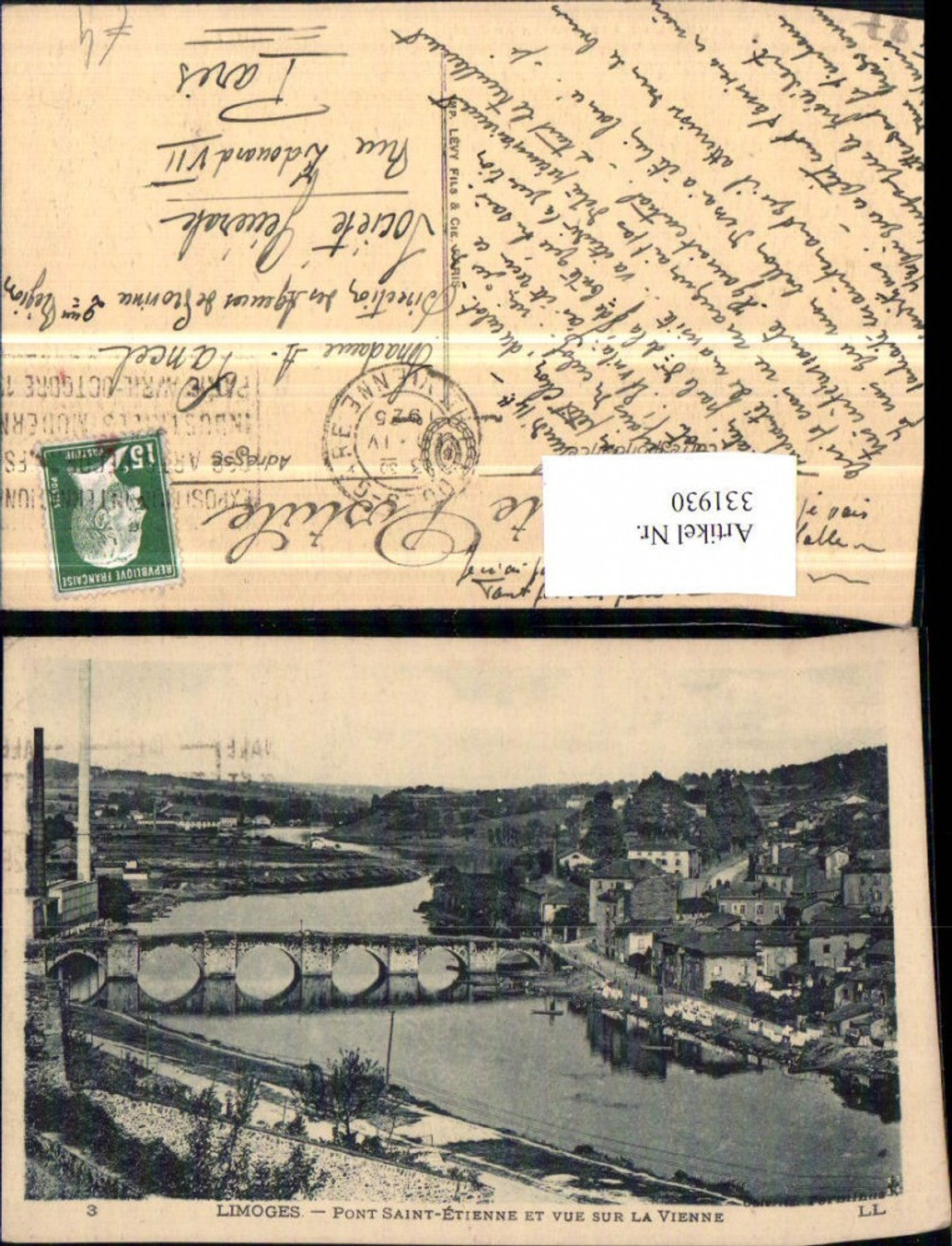 331930,Limousin Haute-Vienne Limoges Pont Saint-Etienne et vue sur la Vienne Brücke
