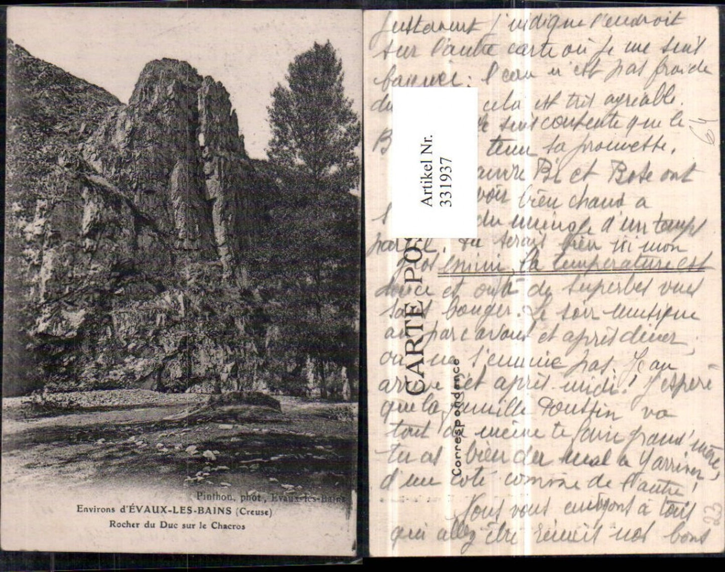 331937,Limousin Creuse Evaux-les-Bains Rocher du Duc sur le Chacros Felswand