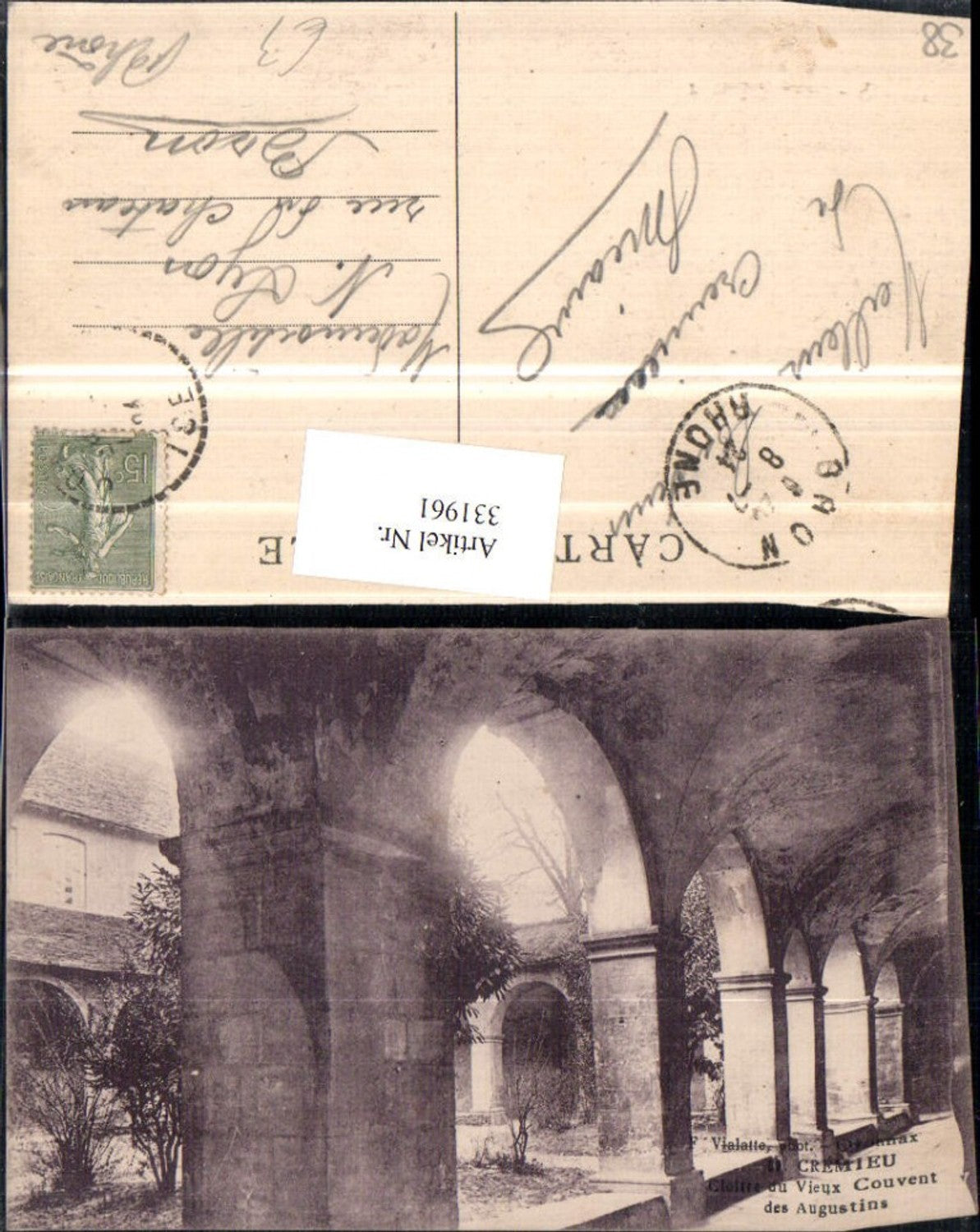 331961,Rhone-Alpes Isere Cremieu Cloitre du Vieux Couvent des Augustins Kloster Arkaden